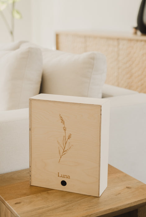 Boîte-souvenirs de naissance personnalisée