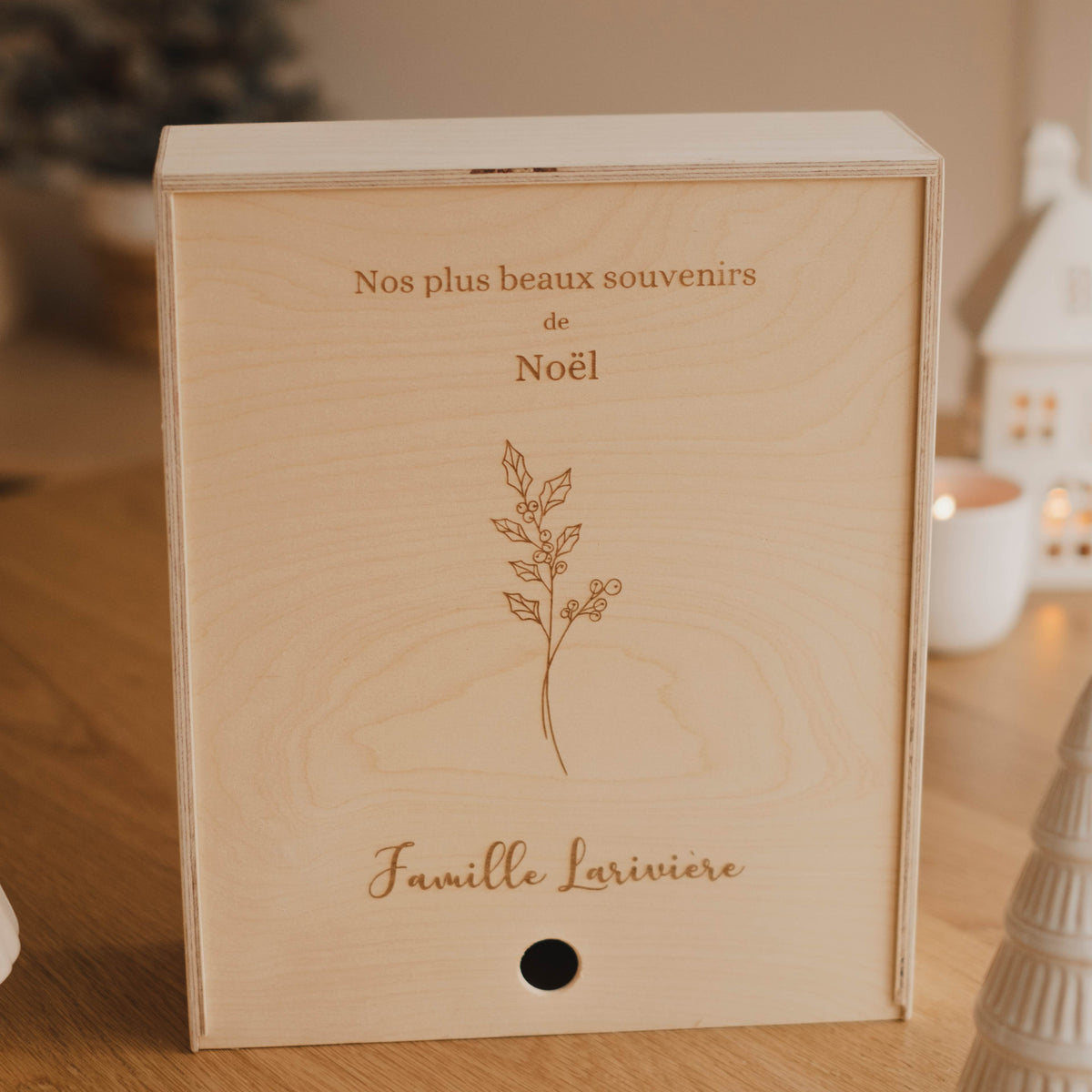 Boîte à Couture En Bois Gravée Personnalisable - Idéal Cadeau Noël, Fête Des Mères Ou Anniversaire