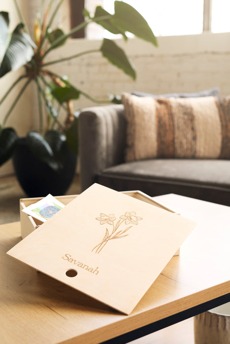 Boîte-souvenirs de naissance personnalisée