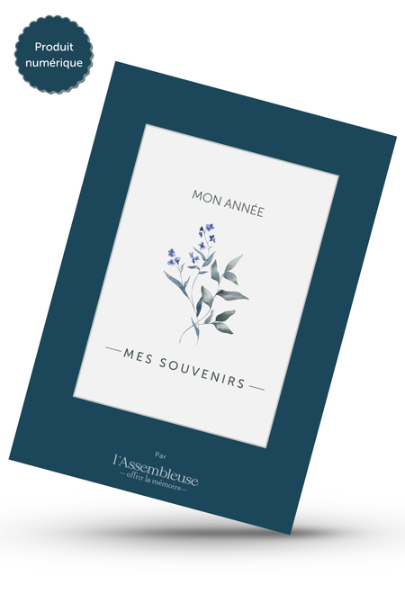 Carnet de souvenirs de l’année, journal de souvenirs mensuel, carnet de réflexion personnelle, outil de développement personnel, carnet numérique à imprimer, rétrospective annuelle